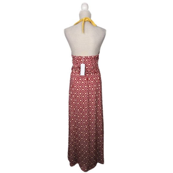 Mud Pie Gameday Burgundy and Gold Leighton Maxi Dress L - Picture 7 of 10